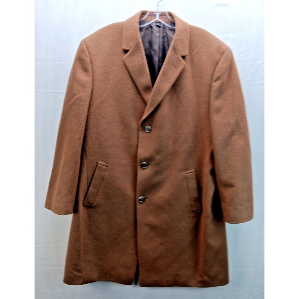 Jos. A. Bank Men’s 44R Camel Wool-Cashmere Trench/Overcoat (3-Button)